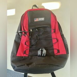 Jeep Travel Equipment Red & Black Backpack Bag hiking camping school